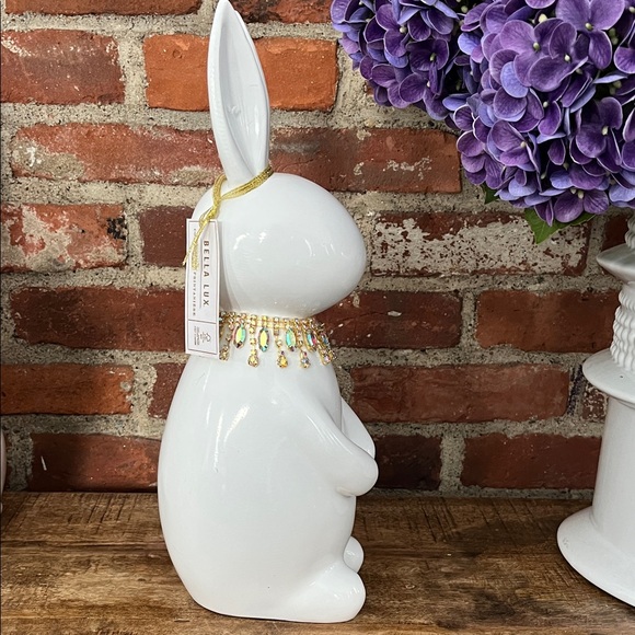 White  resin Bunny with Jewel Accents - Picture 6 of 8
